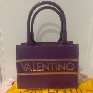 Valentino purple leather hand bag